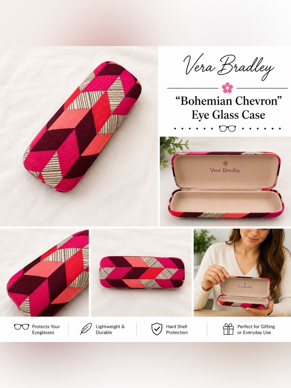 Vera Bradley “Bohemian Chevron” Eye Glass Case